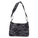 GUCCI Shoulder Bag Satin Purple Silver Auth 211898V-2