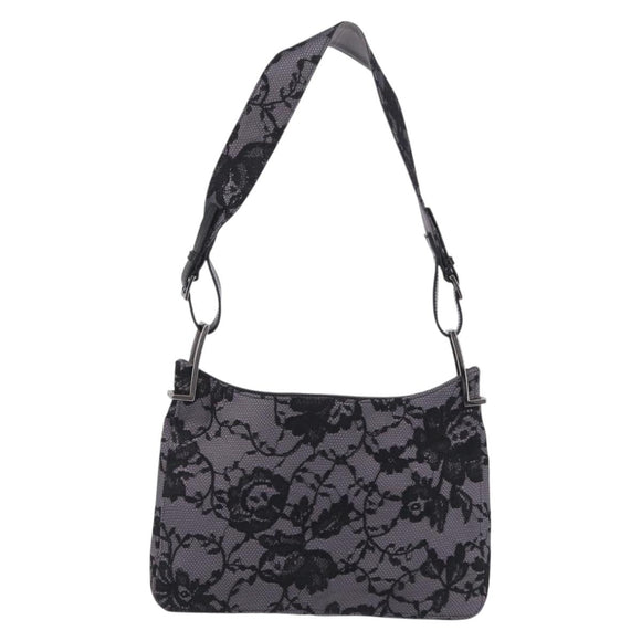 GUCCI Shoulder Bag Satin Purple Silver Auth 211898V