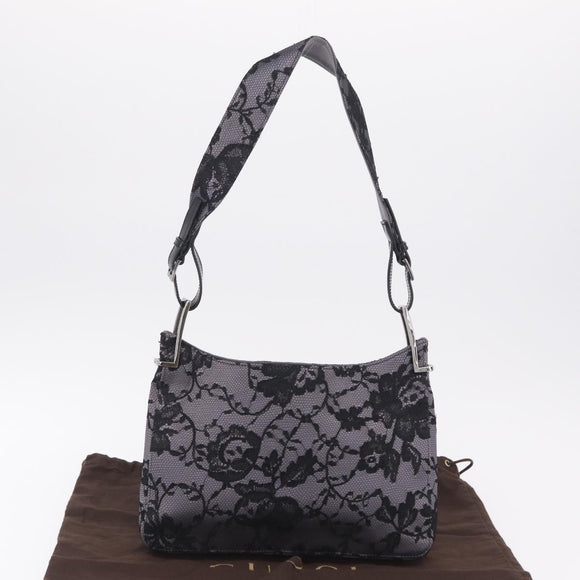 GUCCI Shoulder Bag Satin Purple Silver Auth 211898V