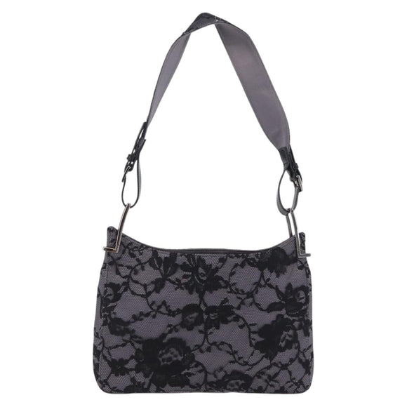 GUCCI Shoulder Bag Satin Purple Silver Auth 211898V