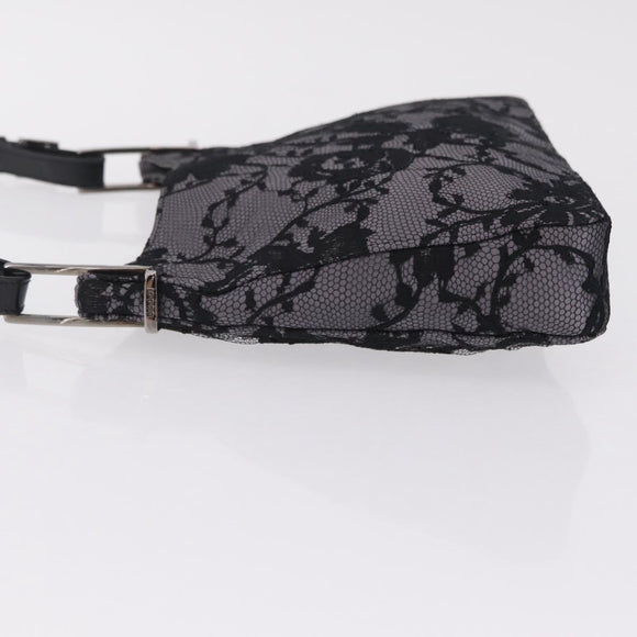 GUCCI Shoulder Bag Satin Purple Silver Auth 211898V