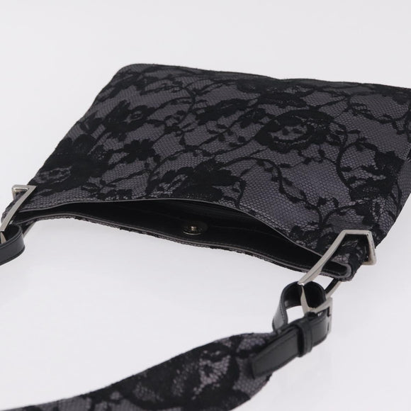 GUCCI Shoulder Bag Satin Purple Silver Auth 211898V