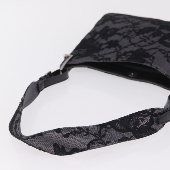 GUCCI Shoulder Bag Satin Purple Silver Auth 211898V