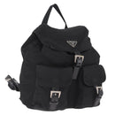 PRADA Backpack Nylon Black Silver Auth 211901-1