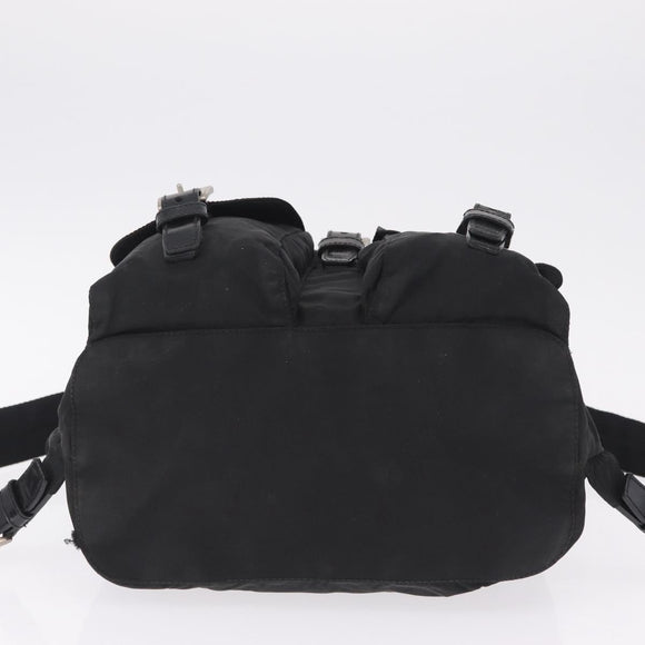 PRADA Backpack Nylon Black Silver Auth 211901