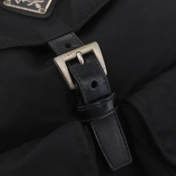 PRADA Backpack Nylon Black Silver Auth 211901