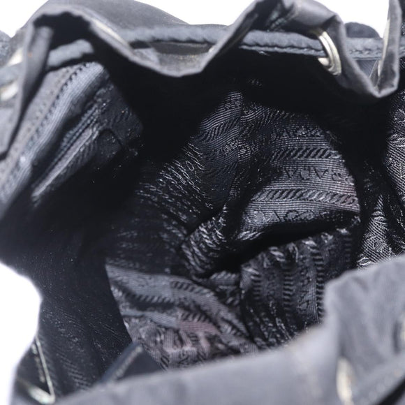 PRADA Backpack Nylon Black Silver Auth 211901