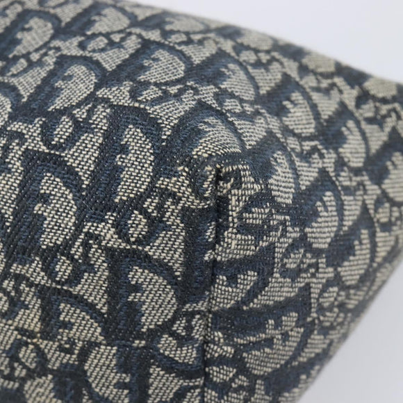Christian Dior Trotter Canvas Hand Bag Navy Gold Auth 211902A