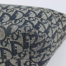 Christian Dior Trotter Canvas Hand Bag Navy Gold Auth 211902A-12