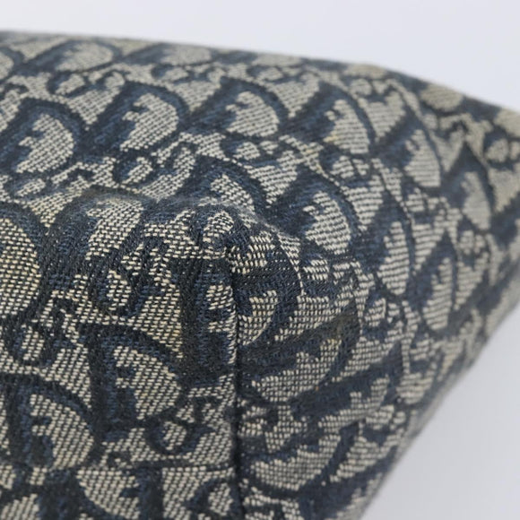 Christian Dior Trotter Canvas Hand Bag Navy Gold Auth 211902A
