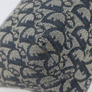 Christian Dior Trotter Canvas Hand Bag Navy Gold Auth 211902A-13