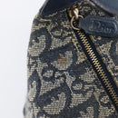 Christian Dior Trotter Canvas Hand Bag Navy Gold Auth 211902A-15