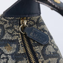 Christian Dior Trotter Canvas Hand Bag Navy Gold Auth 211902A-16