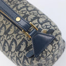 Christian Dior Trotter Canvas Hand Bag Navy Gold Auth 211902A-17