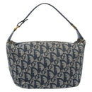 Christian Dior Trotter Canvas Hand Bag Navy Gold Auth 211902A-2