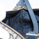 Christian Dior Trotter Canvas Hand Bag Navy Gold Auth 211902A-20
