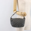 Christian Dior Trotter Canvas Hand Bag Navy Gold Auth 211902A-25