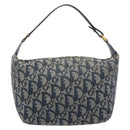 Christian Dior Trotter Canvas Hand Bag Navy Gold Auth 211902A-3