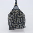 Christian Dior Trotter Canvas Hand Bag Navy Gold Auth 211902A-5