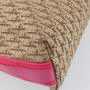 Christian Dior Trotter Canvas Shoulder Bag Beige Silver Auth 211903V-13