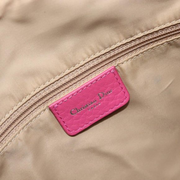 Christian Dior Trotter Canvas Shoulder Bag Beige Silver Auth 211903V