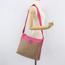 Christian Dior Trotter Canvas Shoulder Bag Beige Silver Auth 211903V-26