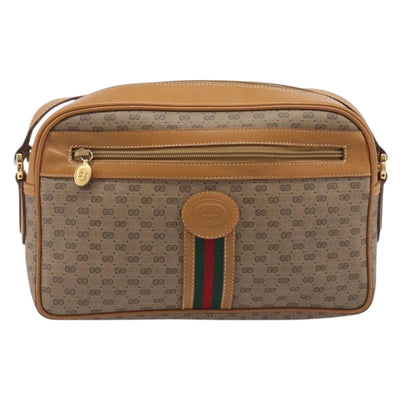 GUCCI Micro GG Supreme Web Sherry Line Bag PVC Beige 001 261 0942 Auth 211904 - 0