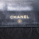 CHANEL Bifold Wallet Caviar Skin Black Gold CC Auth 211906A-21