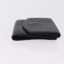 CHANEL Bifold Wallet Caviar Skin Black Gold CC Auth 211906A-4