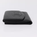 CHANEL Bifold Wallet Caviar Skin Black Gold CC Auth 211906A-5