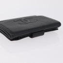 CHANEL Bifold Wallet Caviar Skin Black Gold CC Auth 211906A-6