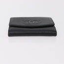 CHANEL Bifold Wallet Caviar Skin Black Gold CC Auth 211906A-7