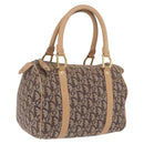 Christian Dior Trotter Canvas Hand Bag Beige Gold Auth 211909-1