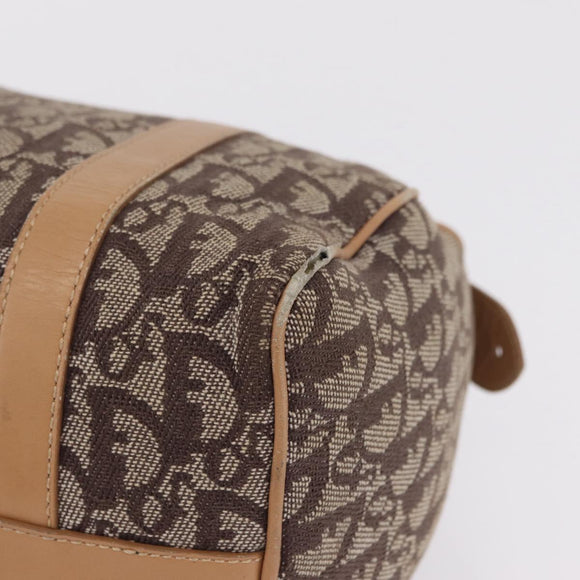 Christian Dior Trotter Canvas Hand Bag Beige Gold Auth 211909