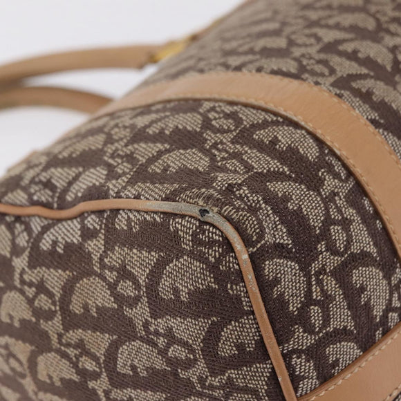 Christian Dior Trotter Canvas Hand Bag Beige Gold Auth 211909