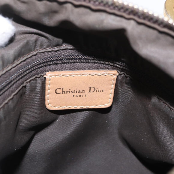 Christian Dior Trotter Canvas Hand Bag Beige Gold Auth 211909