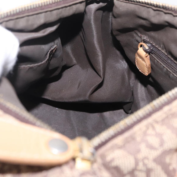Christian Dior Trotter Canvas Hand Bag Beige Gold Auth 211909