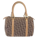 Christian Dior Trotter Canvas Hand Bag Beige Gold Auth 211909-3