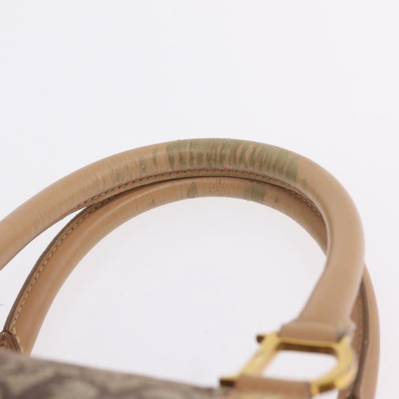 Christian Dior Trotter Canvas Hand Bag Beige Gold Auth 211909
