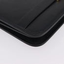 Christian Dior Shoulder Bag Leather Black Gold Auth 211910-10