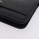 Christian Dior Shoulder Bag Leather Black Gold Auth 211910-11