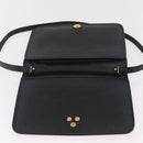 Christian Dior Shoulder Bag Leather Black Gold Auth 211910-15