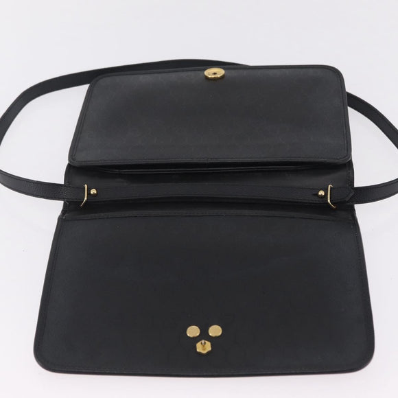 Christian Dior Shoulder Bag Leather Black Gold Auth 211910