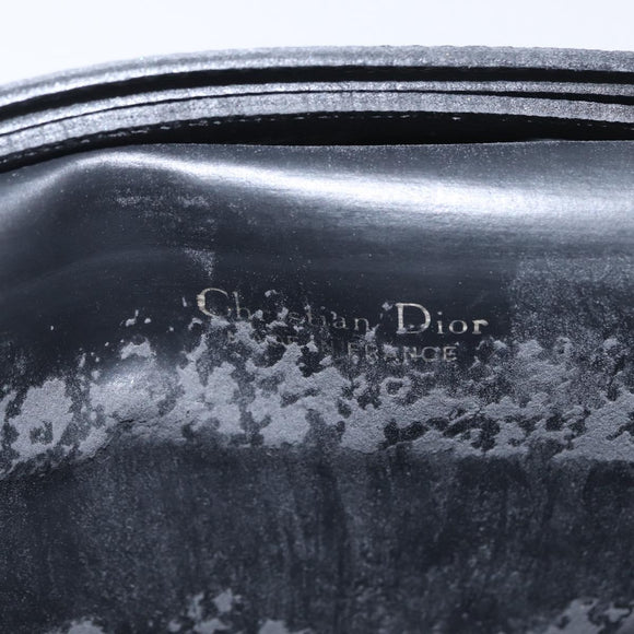 Christian Dior Shoulder Bag Leather Black Gold Auth 211910