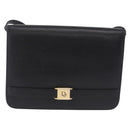 Christian Dior Shoulder Bag Leather Black Gold Auth 211910-2