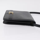 Christian Dior Shoulder Bag Leather Black Gold Auth 211910-4
