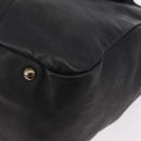 Salvatore Ferragamo Gancini Hand Bag Leather Black Silver Auth 211912V-13