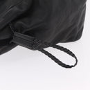 Salvatore Ferragamo Gancini Hand Bag Leather Black Silver Auth 211912V-15