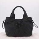 Salvatore Ferragamo Gancini Hand Bag Leather Black Silver Auth 211912V-26
