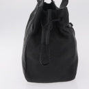 Salvatore Ferragamo Gancini Hand Bag Leather Black Silver Auth 211912V-5